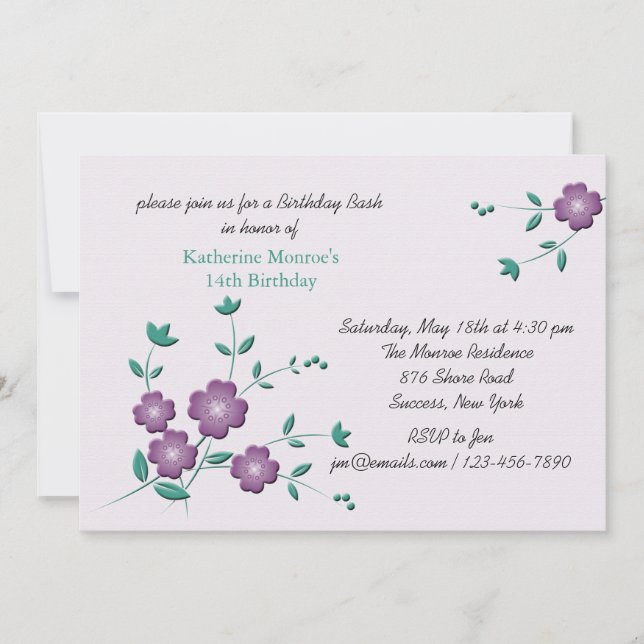 Corner Posies Invitation (Front)
