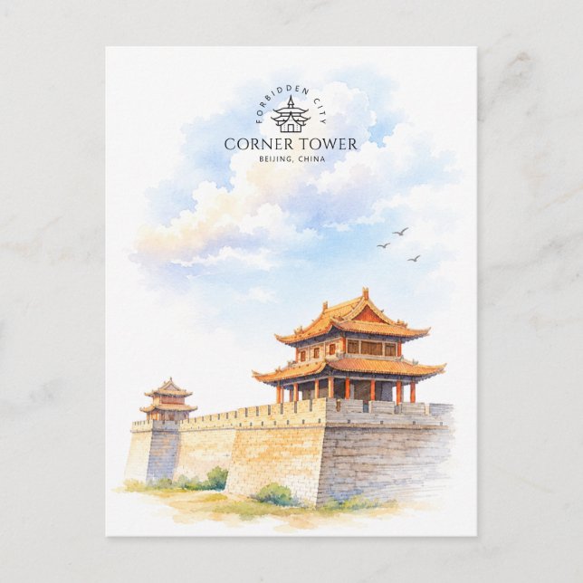 Corner Tower, Forbidden City Architecture Souvenir Postcard (Front)