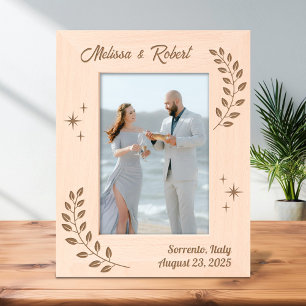 Corner Wreath Branch Couple Wedding 5x7 Etched Frames