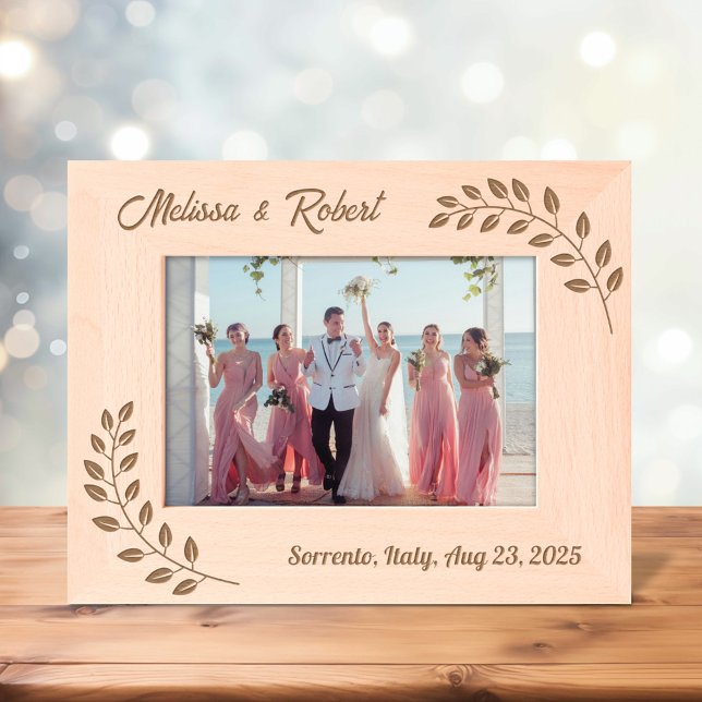 Corner Wreath Branch Couple Wedding 7x5 Etched Frames (Creator Uploaded)