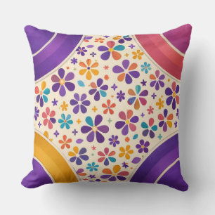 Cornerstone Bloom — Royal Violet Variant Throw Pillow
