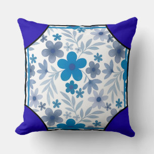 Cornerstone Blossom Indigo Throw Pillow