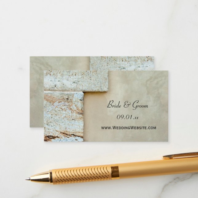 Cornerstones Wedding Website Card (Front/Back In Situ)
