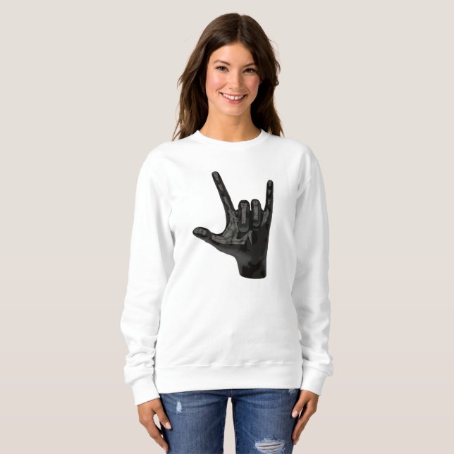 cornes diable main femmes sweatshirt (Devant entier)