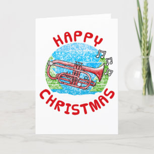 Cornet Christmas Card Cornetist Brass Musician