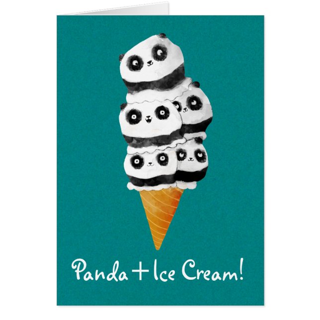 Cornet de crème glacée doux d'ours panda (Devant)