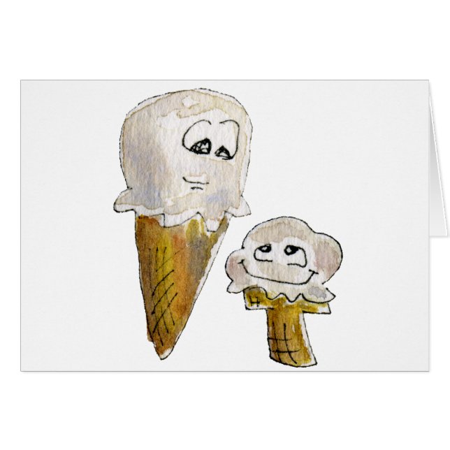 Cornets de crème glacée mignons de bande dessinée (Devant horizontal)