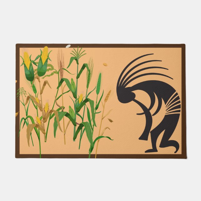 Cornfield Springtime Kokopelli Doormat (Front)