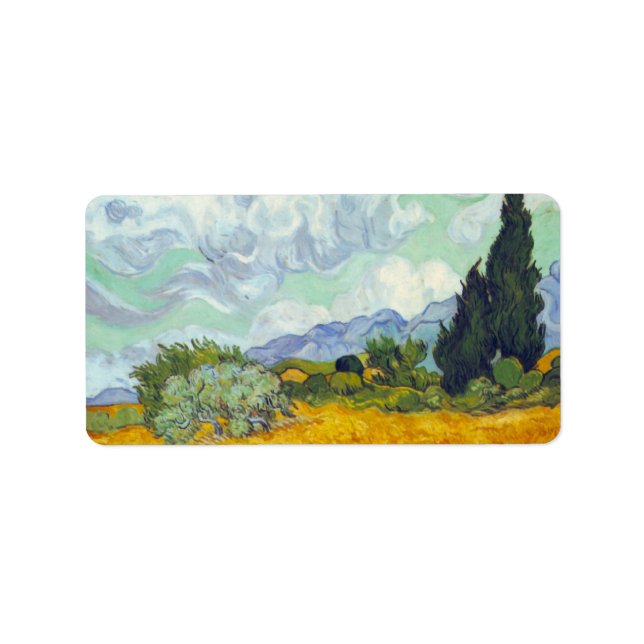 Cornfield with Cyprusses by Vincent van Gogh Label (Front)