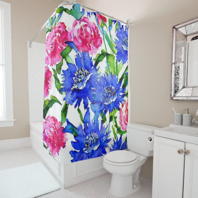 cornflower and peonies watercolor (In Situ)