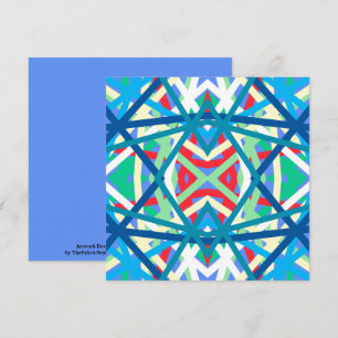 Cornflower Balanced Harmony Colours Abstract Lines Card