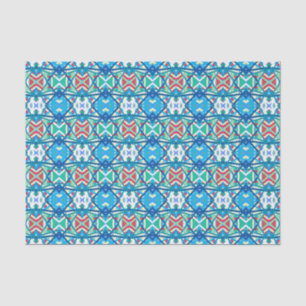 Cornflower Balanced Harmony Colours Abstract Lines Tissue Paper