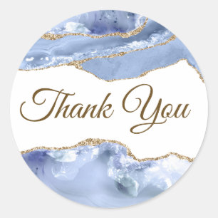 Cornflower Blue Agate Thank You Sticker