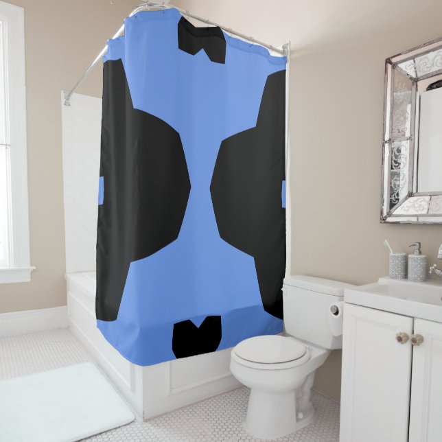 Cornflower Blue and Black Geometric (In Situ)