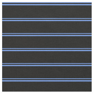 Cornflower Blue and Black Pattern of Stripes Fabric