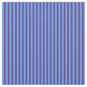 Cornflower Blue and Dark Slate Blue Stripes Fabric