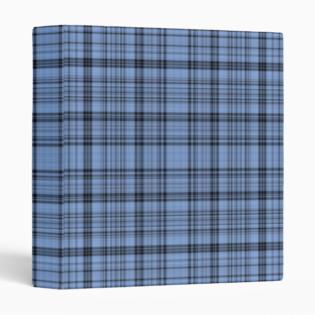 Cornflower Blue and Grey Plaid Binder (Front/Spine)