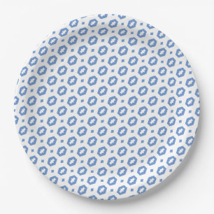 Cornflower Blue and White: Geometriana Paper Plate