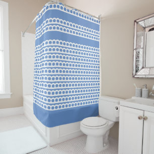 Cornflower Blue and white Modern bubble Waves