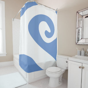Cornflower Blue and White Swirl Wave