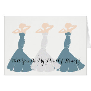 Cornflower Blue Be My Maid Of Honour Party Note
