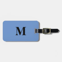 Cornflower Blue Black Monogram Initial Gift Favour