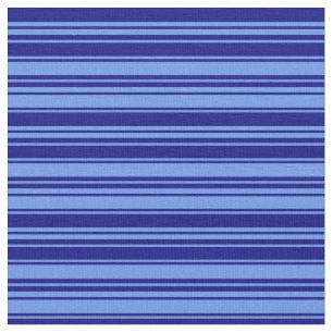 Cornflower Blue & Blue Stripes/Lines Pattern Fabric