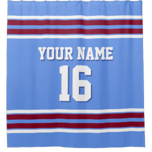 Cornflower Blue Burgundy Wht Stripes Sports Jersey