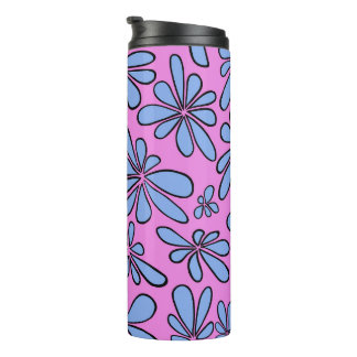 Cornflower blue free spirit floral thermal tumbler