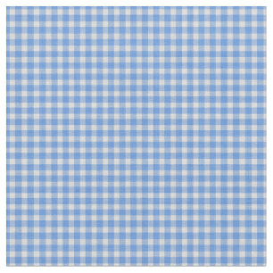 Cornflower Blue Gingham Check Pattern  Fabric