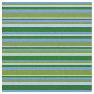 Cornflower Blue, Green, Light Blue & Dark Green Fabric