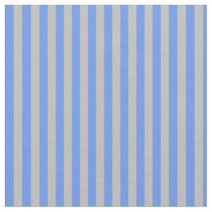 Cornflower Blue & Grey Lines/Stripes Pattern Fabric