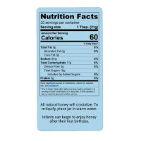 Cornflower Blue Honey Jar Nutrition Facts