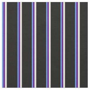 Cornflower Blue, Indigo, Beige & Black Coloured Fabric