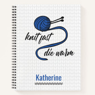 Cornflower Blue Knit Fast, Die Warm Notebook