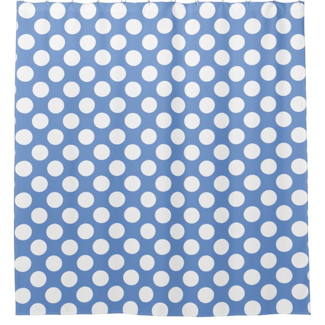 Cornflower Blue: Large white Polka Dot Pattern (Front)