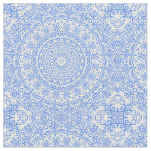 Cornflower Blue Mandala Pattern Fabric