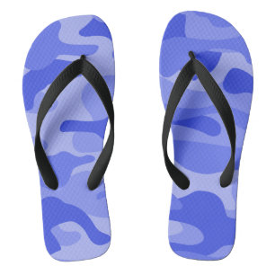 Cornflower Blue Monocolor Camo Flip Flops