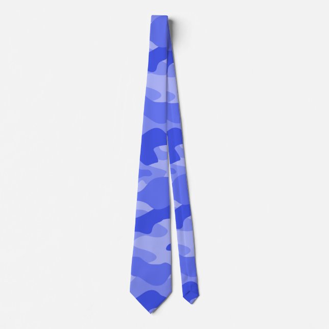 Cornflower Blue Monocolor Camo Tie (Front)