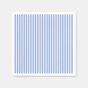 Cornflower Blue Pinstripe Paper Napkins