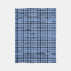 Cornflower Blue Plaid Fleece Blanket