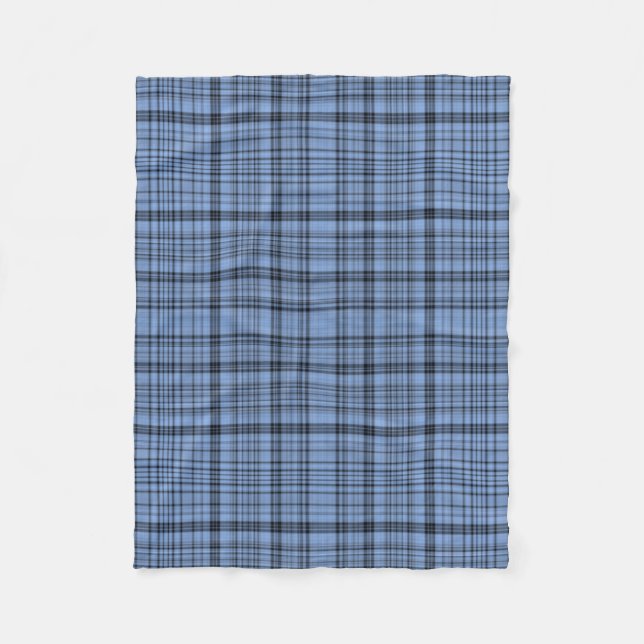 Cornflower Blue Plaid Fleece Blanket (Front)
