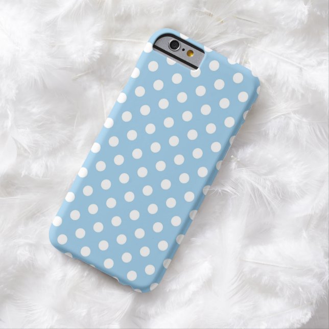 Cornflower Blue Polka Dot iPhone 6 case (In Situ)