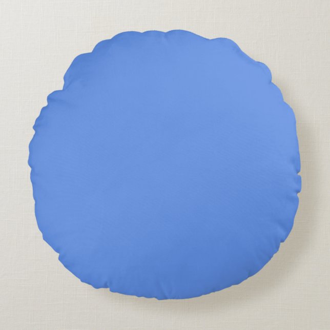 Cornflower Blue Round Pillow (Front)