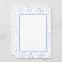 Cornflower blue scroll type border patterned blank