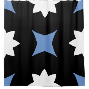 Cornflower Blue white Black Geometric