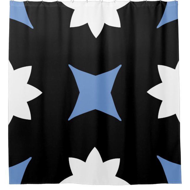 Cornflower Blue white Black Geometric (Front)