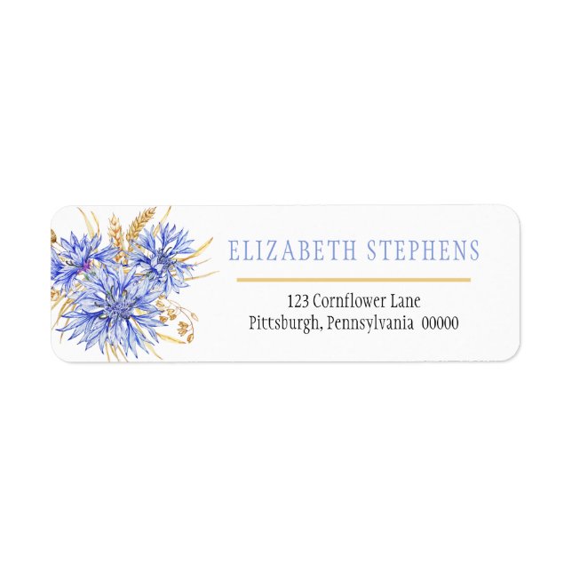 Cornflower Blue Wildflowers Floral (Front)