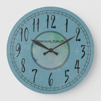 Cornflower Blue with Weathering Large Clock