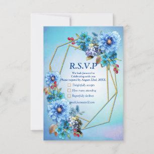 Cornflower Blues in Watercolor RSVP Card